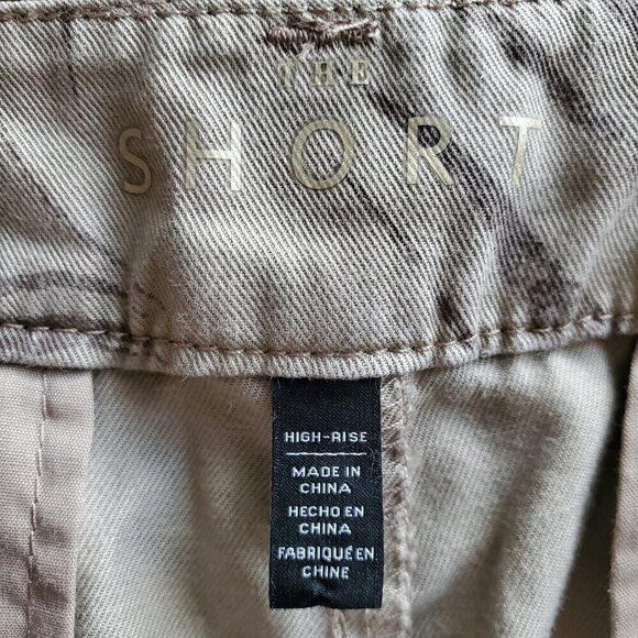 White House Black Market NWOT The Short High Rise Khaki Palm Print Size 14 - Picture 9 of 16